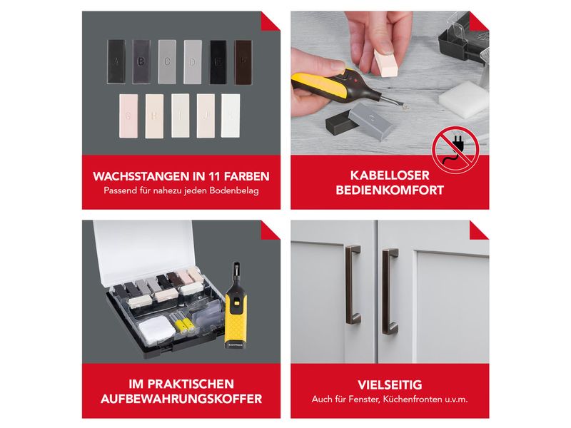EASYmaxx PVC- & Vinyl-Reparaturset 19‑teiliges Set für DIY-Beschädigungen