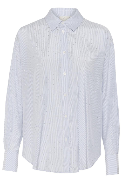 Kaffe blauwe dames blouse