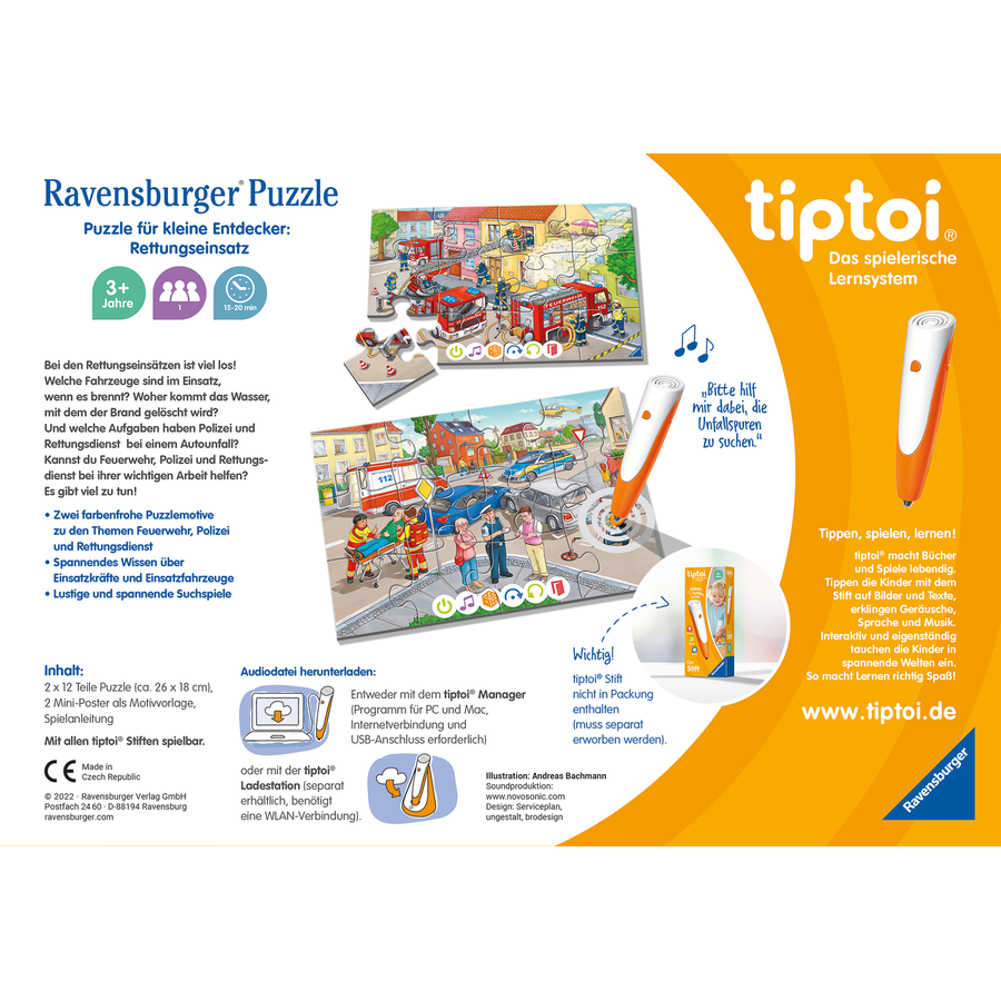 Ravensburger tiptoi® Puzzle für kleine Entdecker: Rettungseinsatz