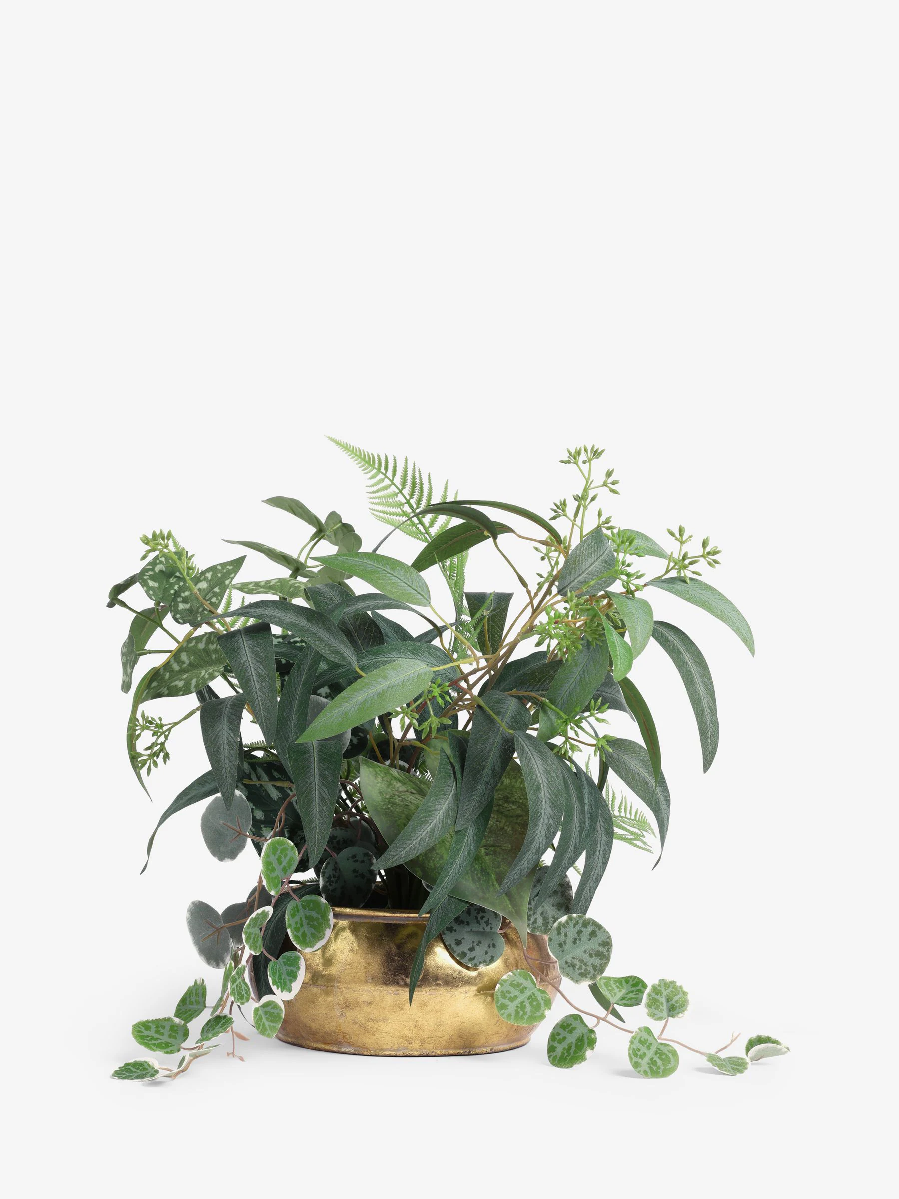 Artificial Plant in Metal Bowl