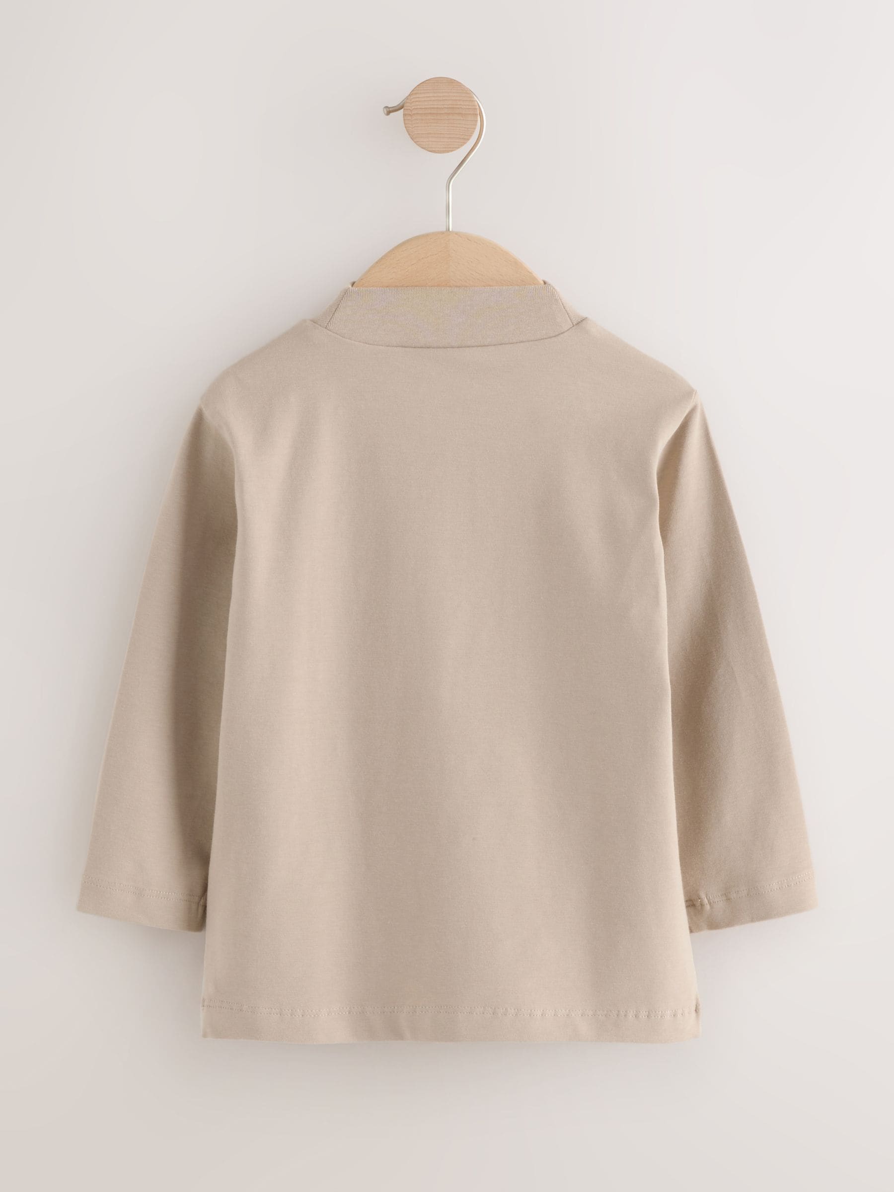 Pastelgeel - T-shirt met coltrui en lange mouwen (3 mnd - 7 jr)