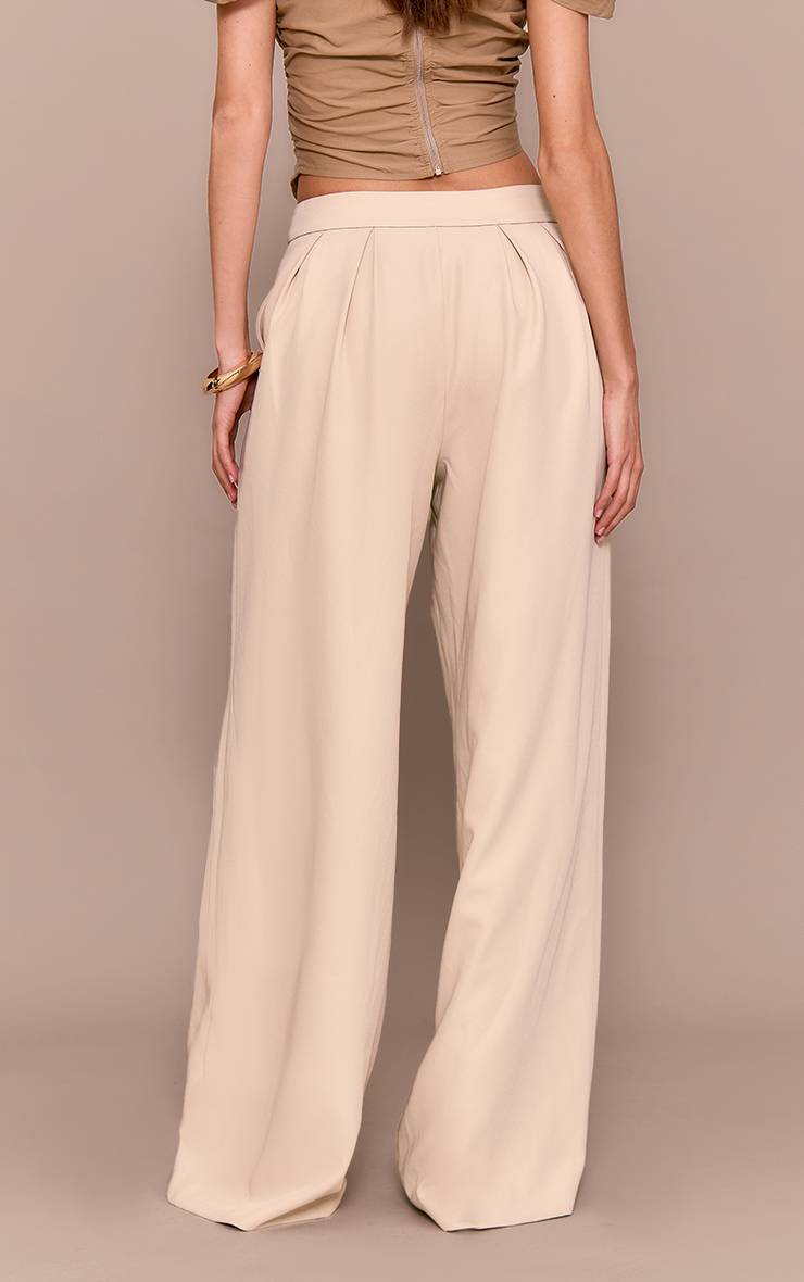 Sable Pantalon Large Plissé Doublé Coupe Ajustée Premium