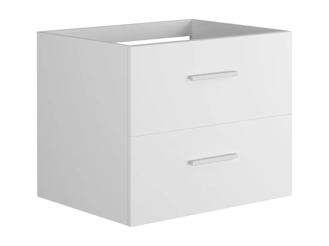 Meuble de salle de bain suspendu avec simple vasque - Coloris blanc - 60 cm - KAYLA