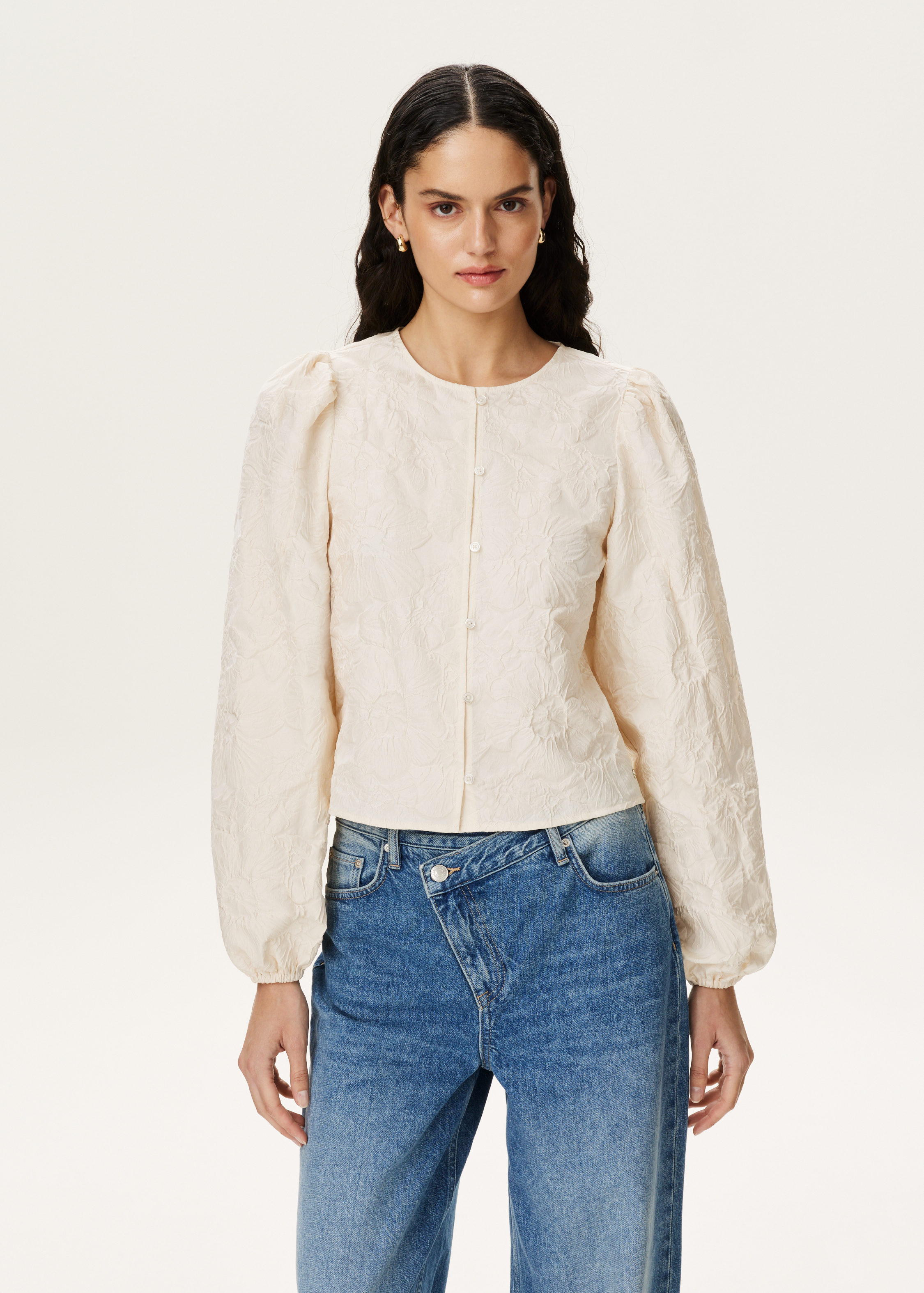 Bloem jacquard blouse