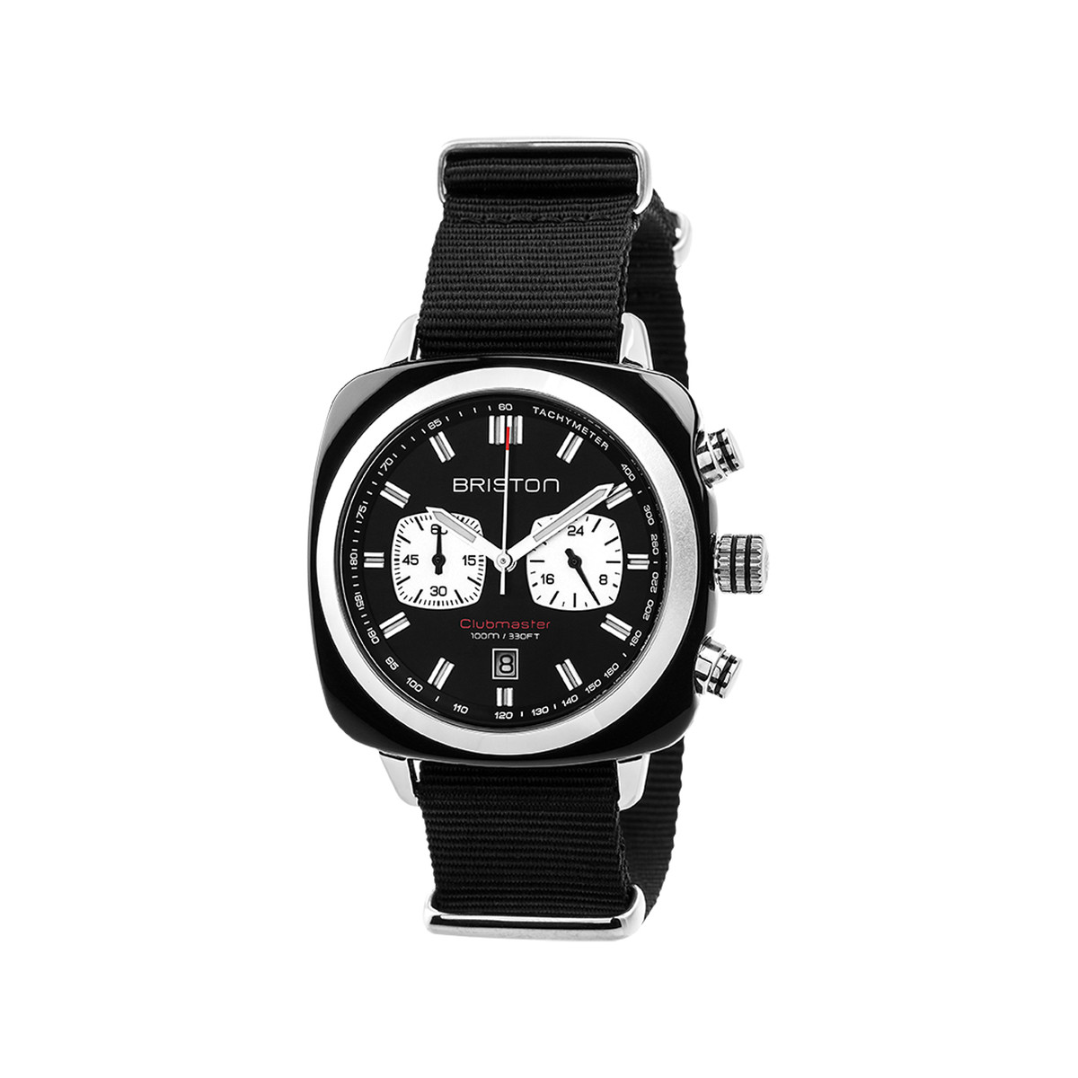 Montre BRISTON clubmaster sport homme bracelet tissu noir