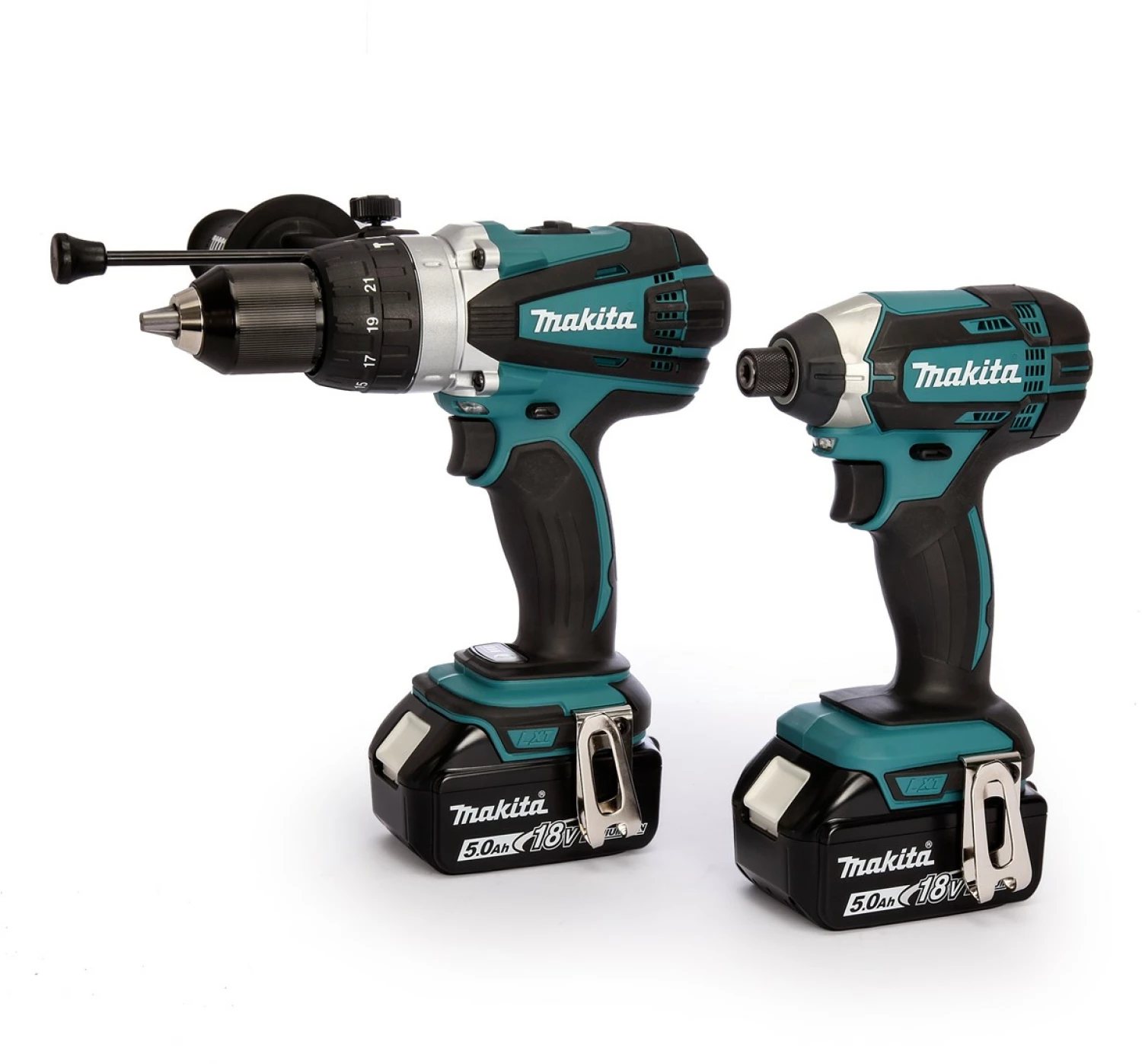 Makita DLX2145TJ 18V Li-Ion accu klopboor- /schroefmachine (DHP458) & slagschroevendraaier (DTD152) combiset (2x 5.0Ah accu) in Mbox