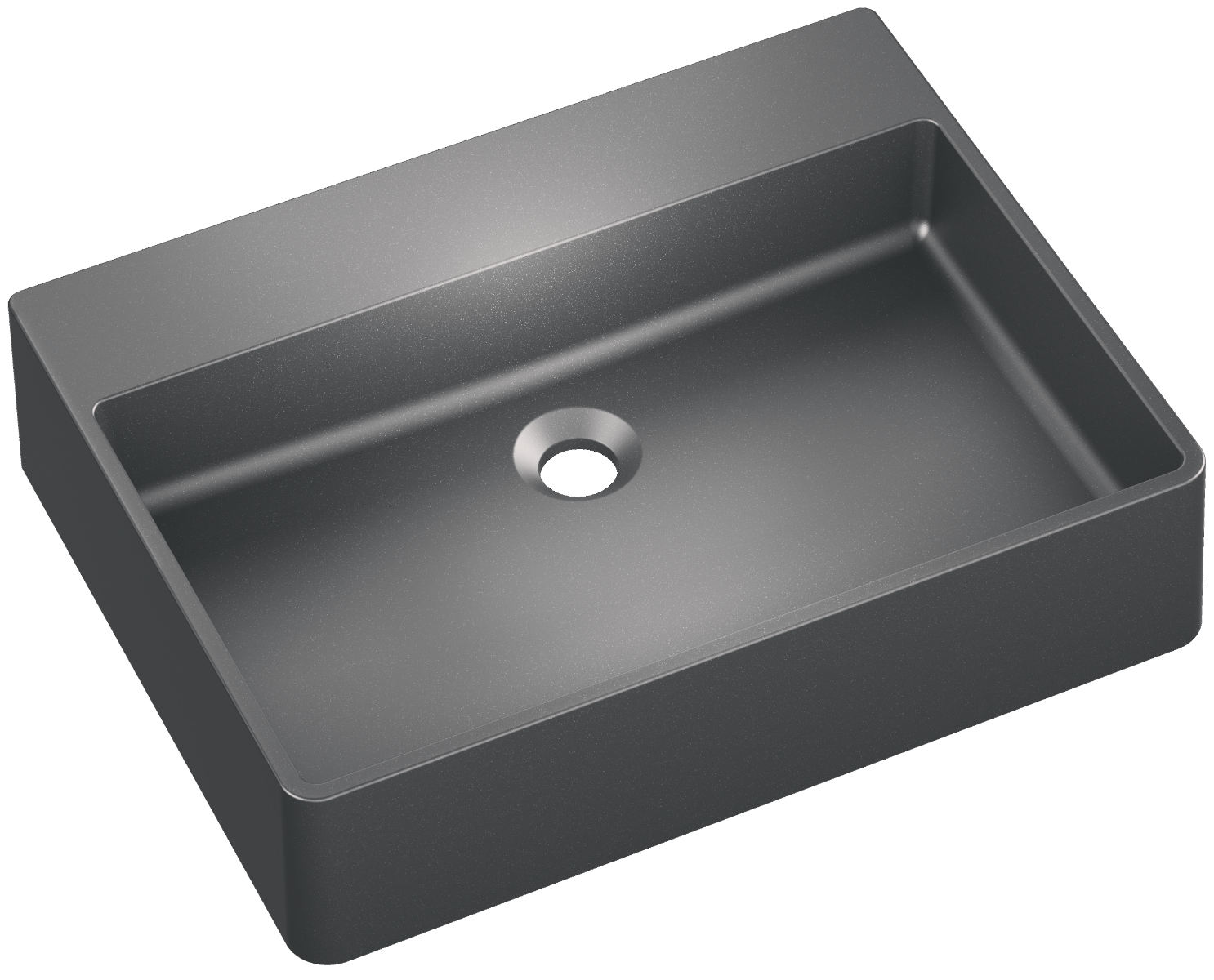 Kerra Silba wastafel 55x42x13cm donker grijs
