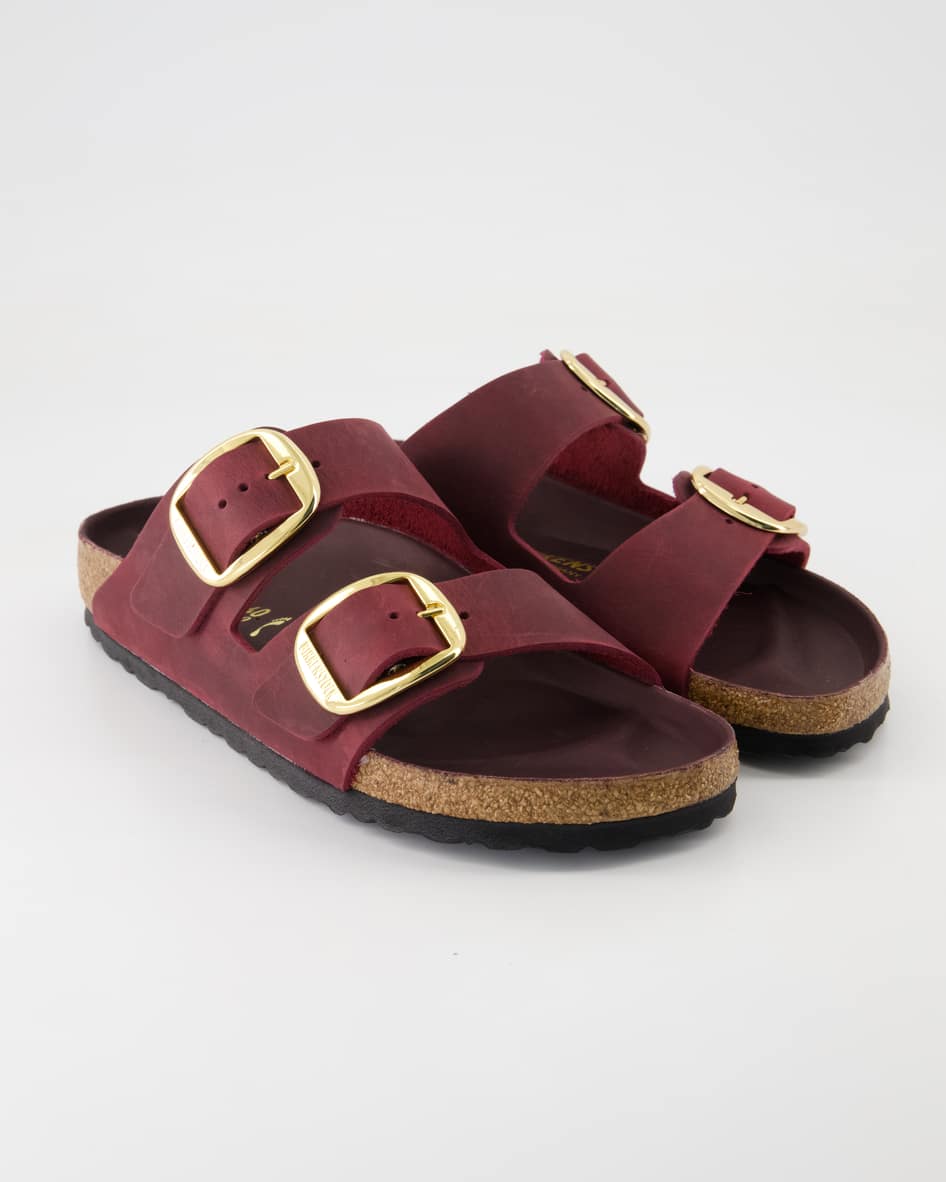 Birkenstock Arizona Big Buckle Pantoletten in Bordeaux