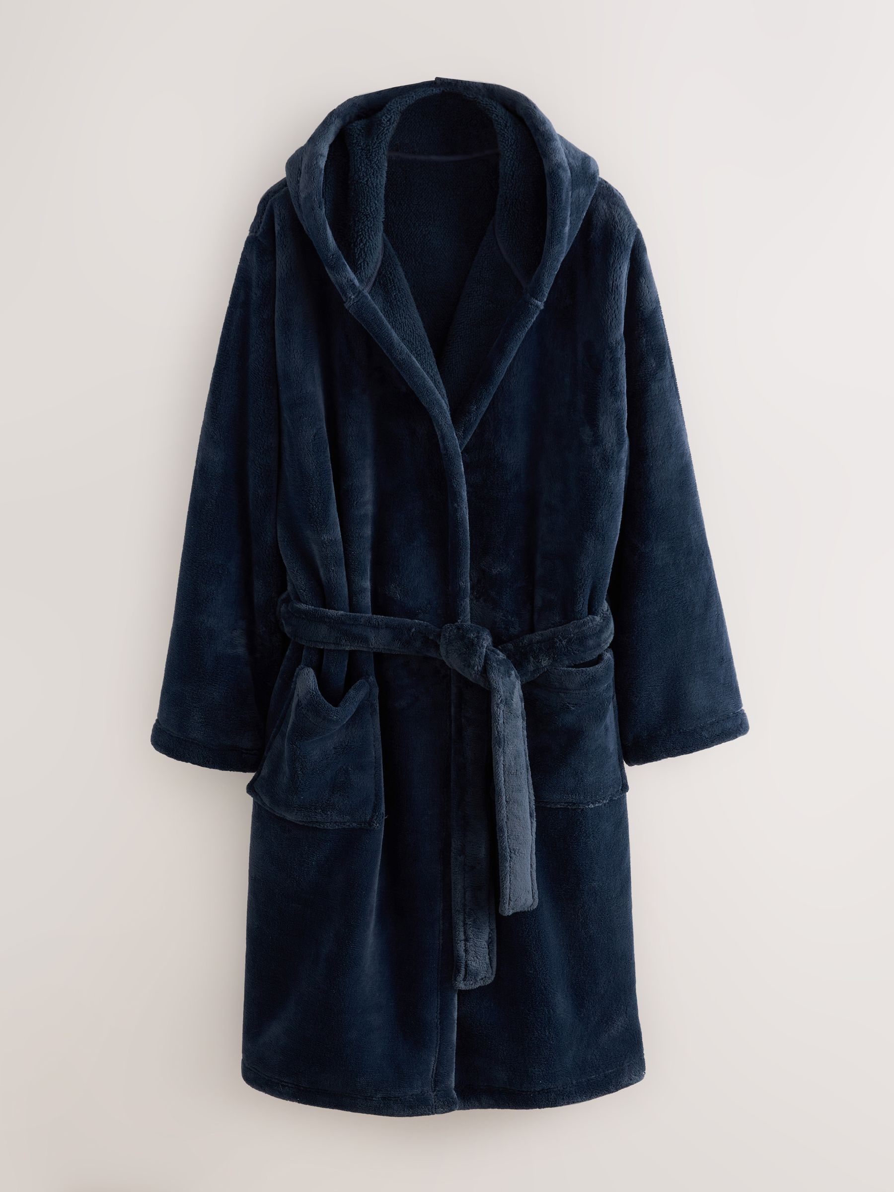 Donkerblauw - Ochtendjas van fleece