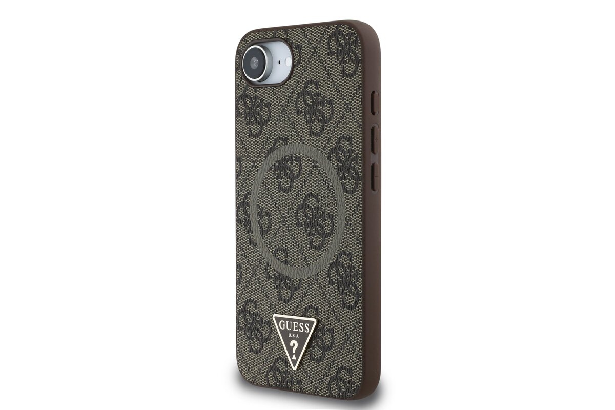 iPhone 16e MagSafe Leder Hardcase Hülle 4G Ring Triangle (GUHMPSE4P4TDPW) - Braun
