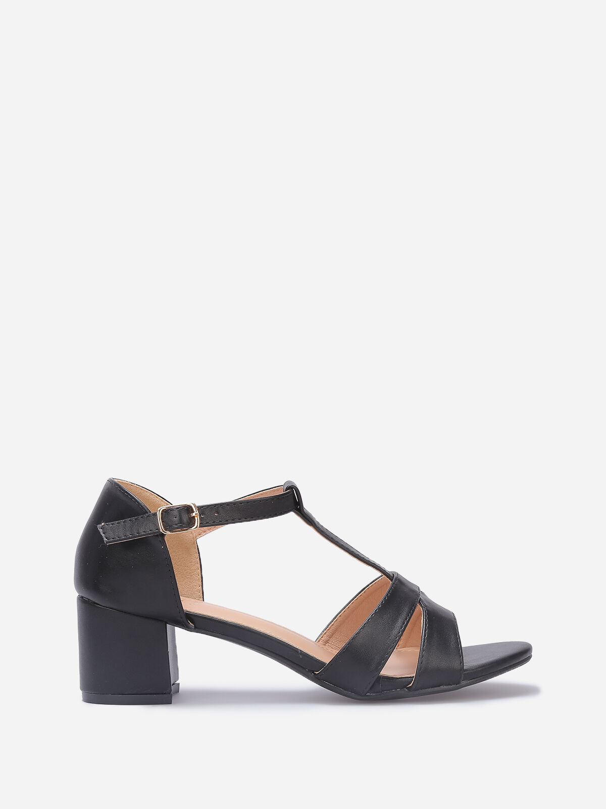 Sandales à doubles brides grandes tailles- Noir