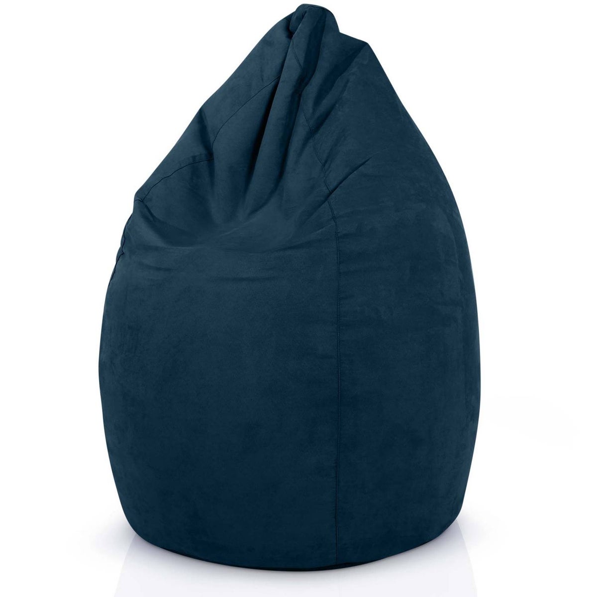 Green Bean Zitzak met rugleuning 60x60x90cm - Binnenzitkussen 220L vulling, comfortabel, wasbaar - Zitzak vloerkussen, loungestoel, voetenbank - donkerblauw