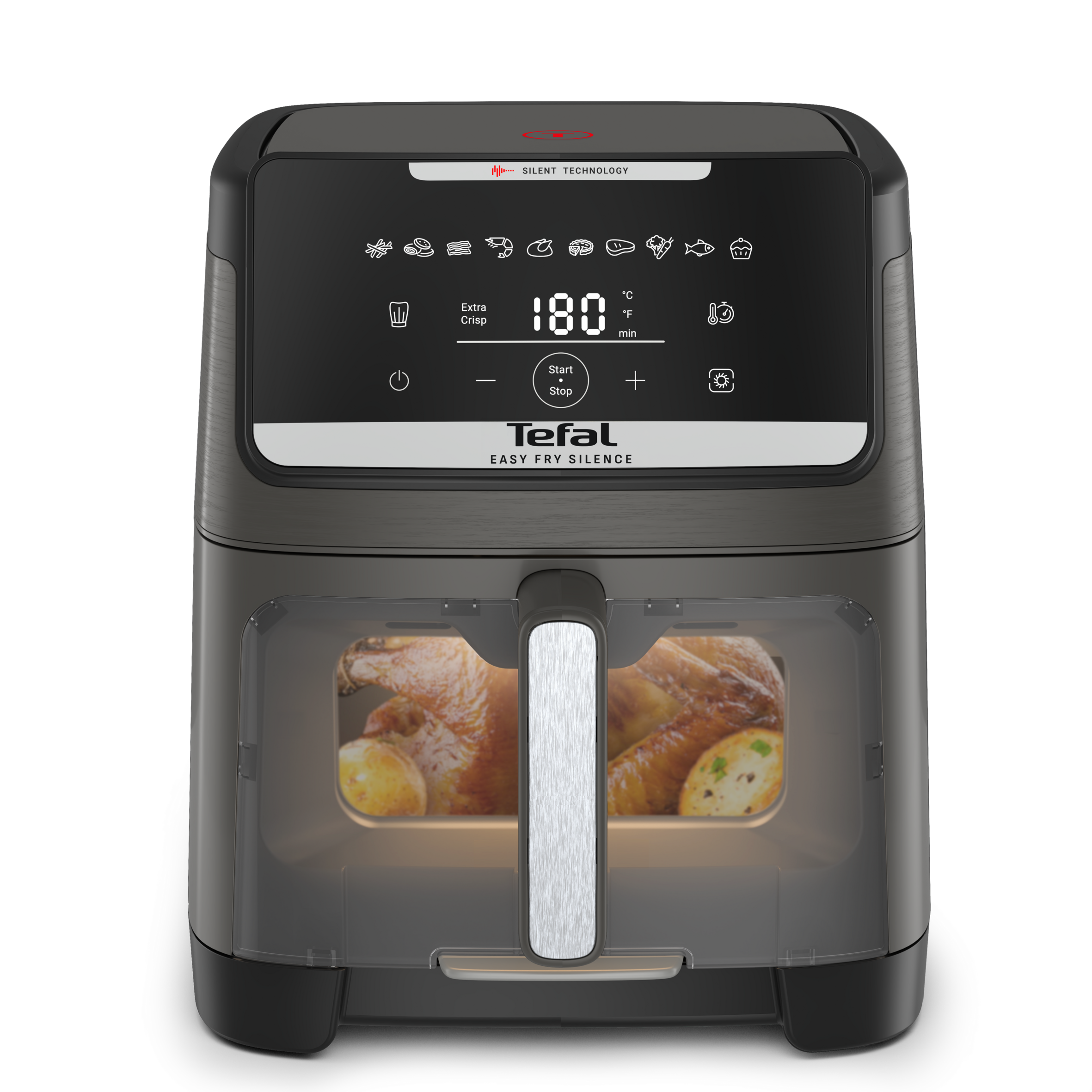 Easy Fry Silence EY846H Stille air fryer met kijkvenster - 10 programma's - 7 L