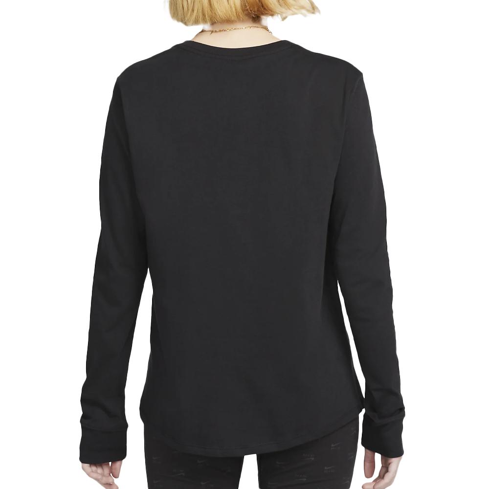 Nike T-shirt Manches Longues Noir Femme Nike Essential