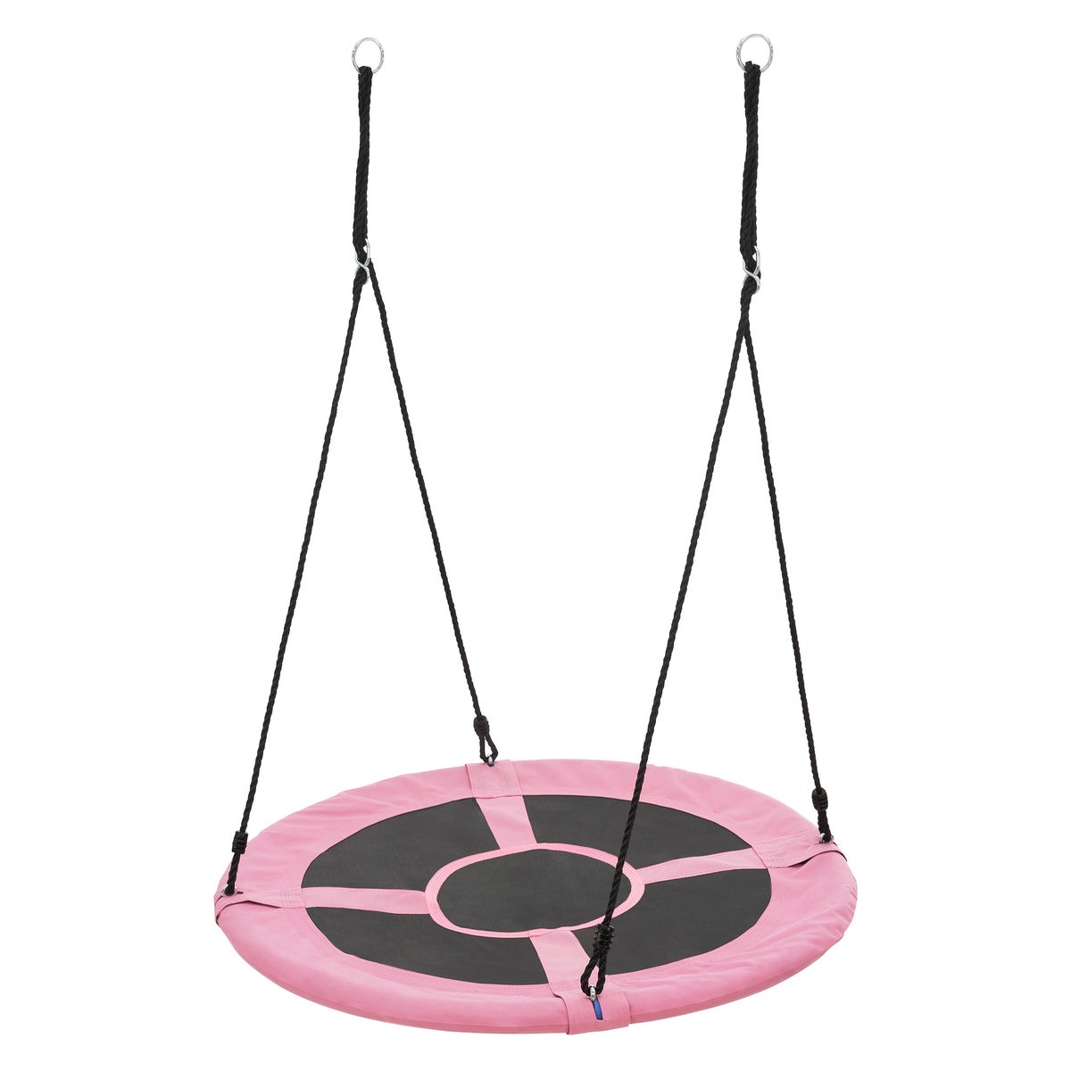 ECD Germany Nestschommel Ø100 cm, Roze, Schotelschommel voor kinderen en volwassenen, In hoogte verstelbare buitenschommel voor kinderen, Hangende schommel met een draagvermogen van 150 kg, Tuinschommel, Ronde schommel met gesloten zitting
