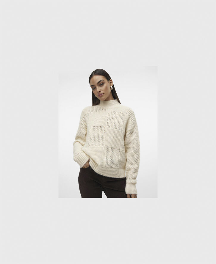 Vero Moda VMMOON LS HIGHNECK PULLOVER GA BF Birch