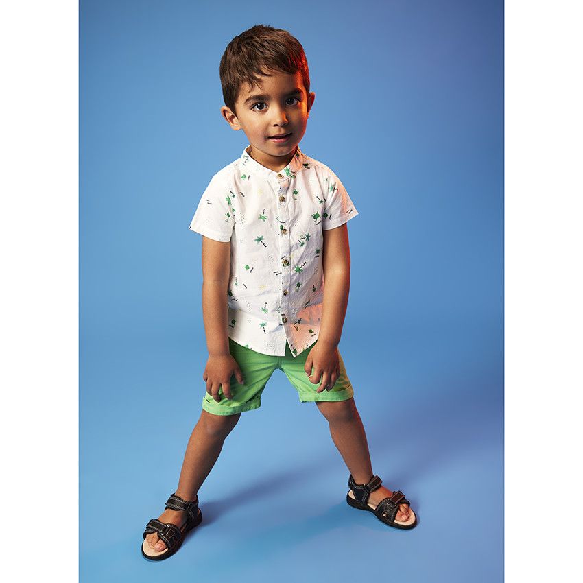 Ensemble 2 pièces avec chemise imprimée pour bébé garçon - Blanc