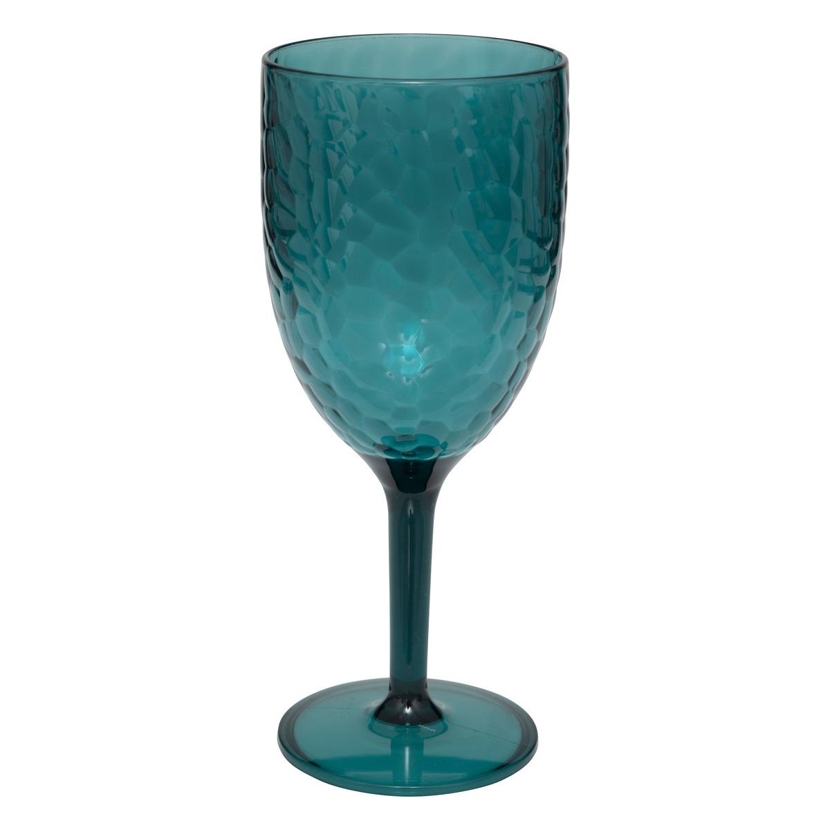VERRE A PIED ESTIVA BLEU PETROLE