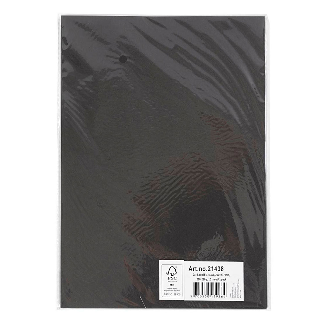 Karton Zwart A4, 210-220g, 10 Vellen