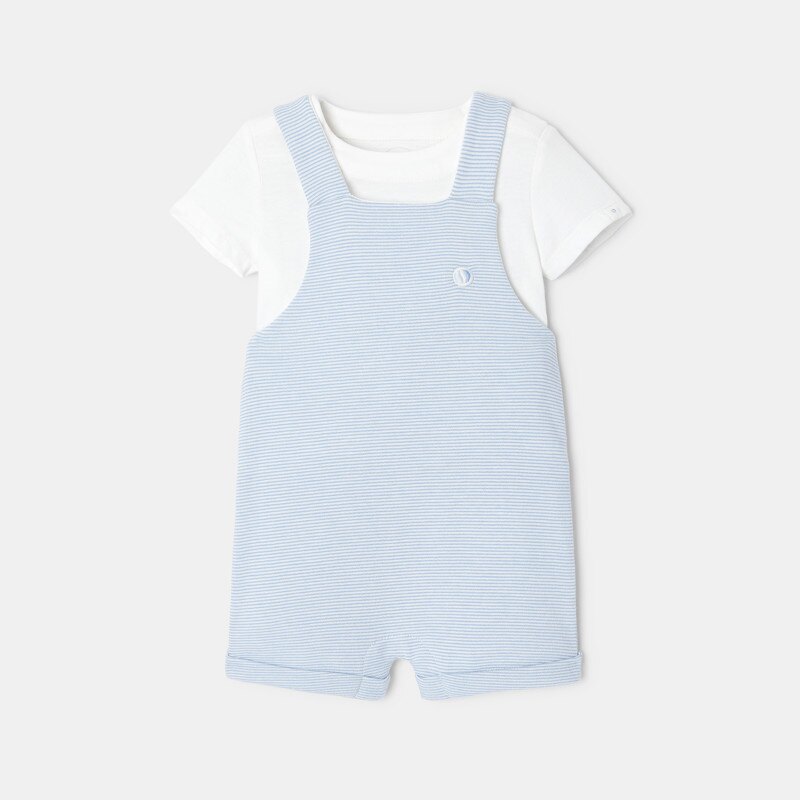 Ensemble bébé en jersey et molleton de coton bio bleu Absorba Bleu