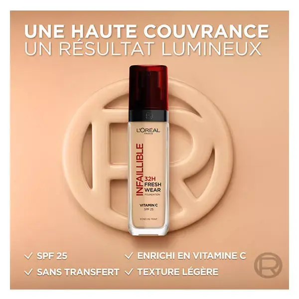Base líquida L'Oréal Paris Infallible 32H, tom 410, 30ml