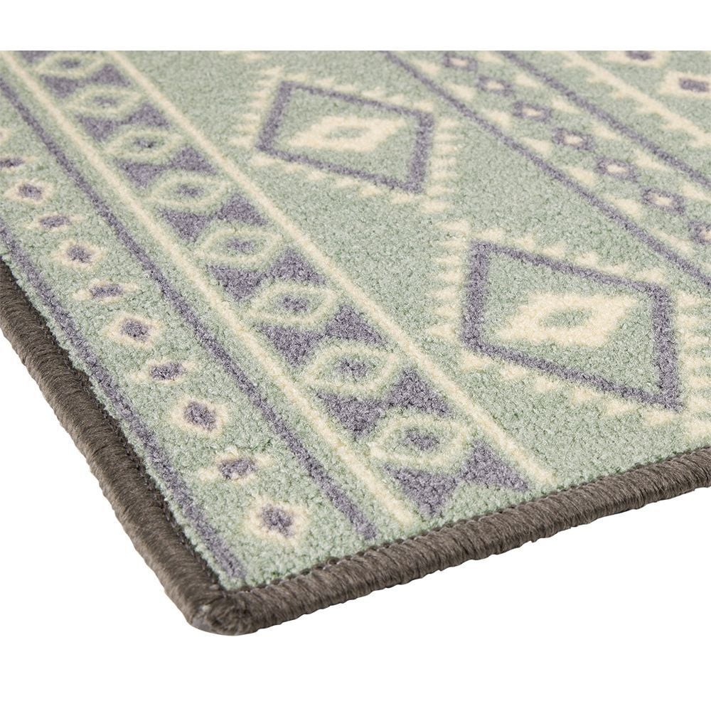 Tapis de cuisine latex imprimé vert 120x50 cm