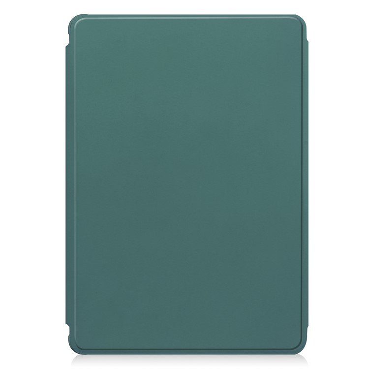 2in1 Samsung Galaxy Tab S10 FE / Tab S9 FE Leder Tasche mit Acryl Rückseite   Magnet Bluetooth Tastatur   S-Pen Halterung (QWERTY) - Dunkelgrün