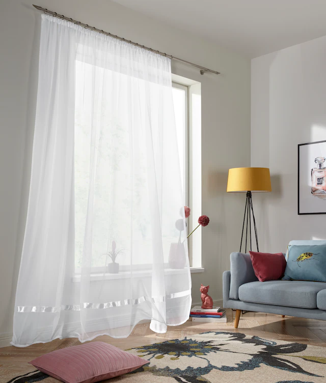 my home Gardine »Eby« Kräuselband 1 Stk. tlg. Vorhang, Fertiggardine, Store, transparent