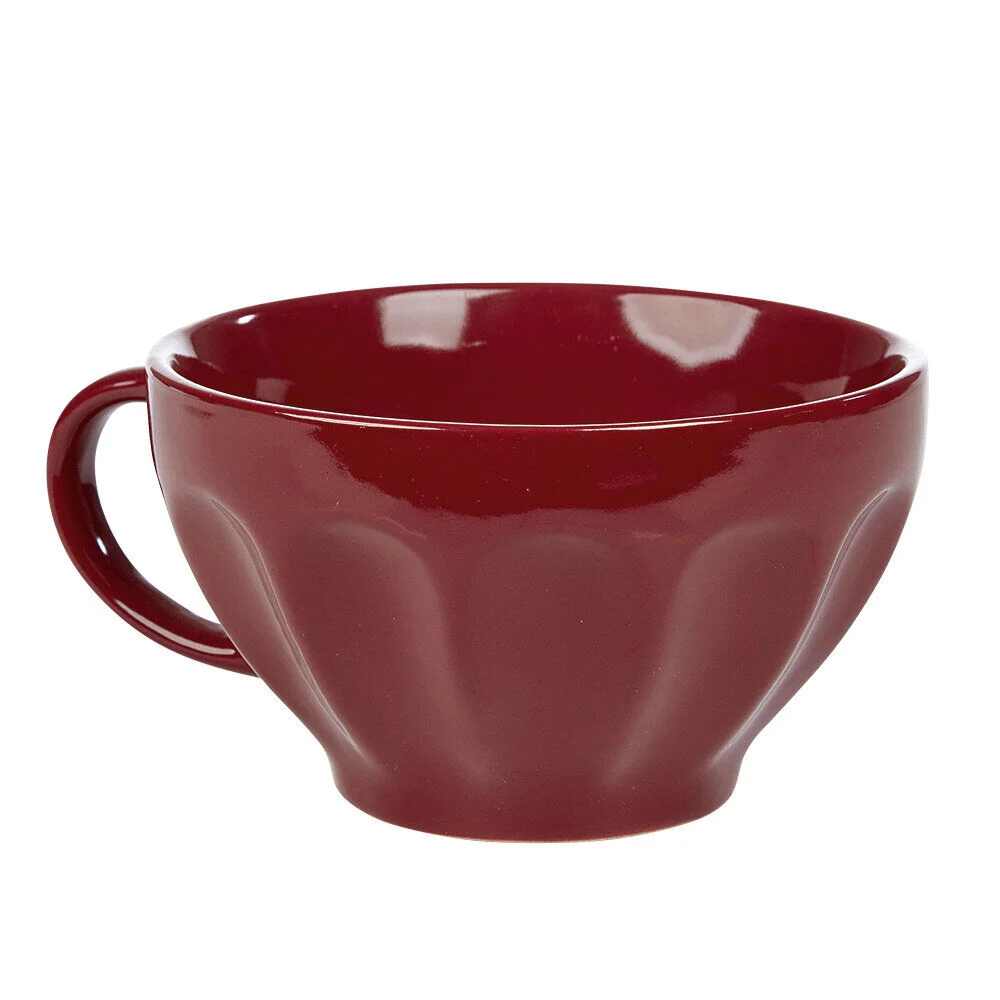 Jumbo en faïence côtelé 55 cl uni rouge