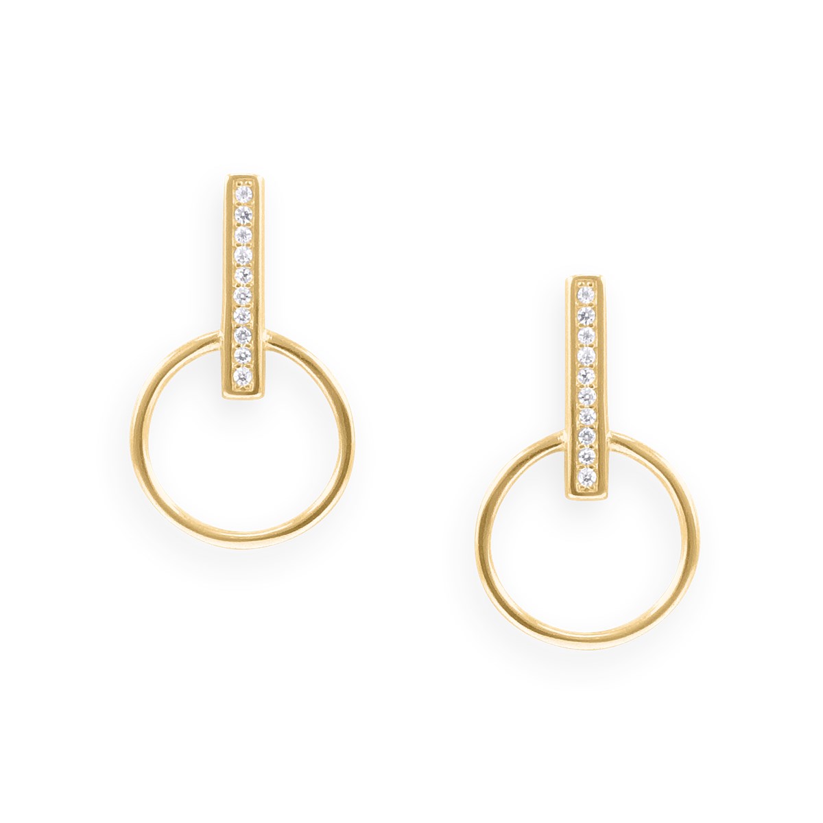 Boucles d'oreilles plaquées or avec oxydes de zirconium