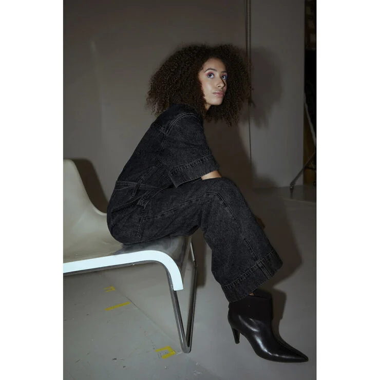 HUNKØN Mette Denim Jumpsuit Black