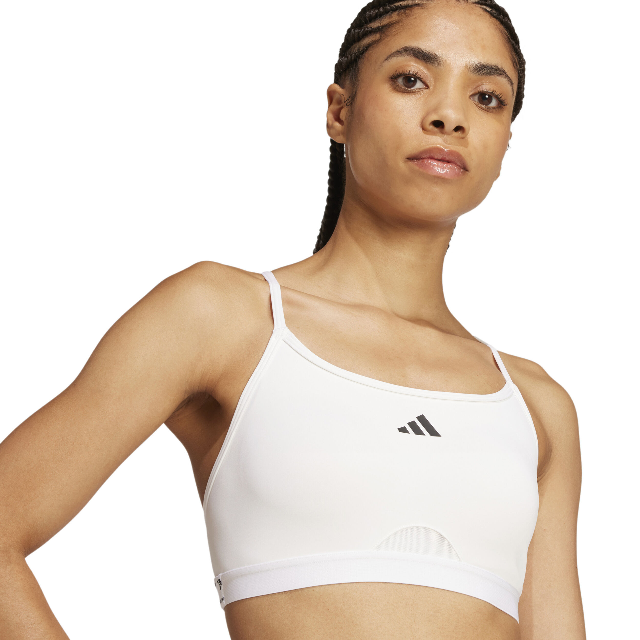 adidas Aeroreact Training 3 Stripes Soutien-gorge Sport Femmes - Blanc