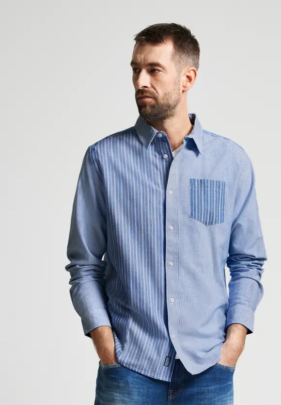 Hemd im Streifenmix - chambray blue