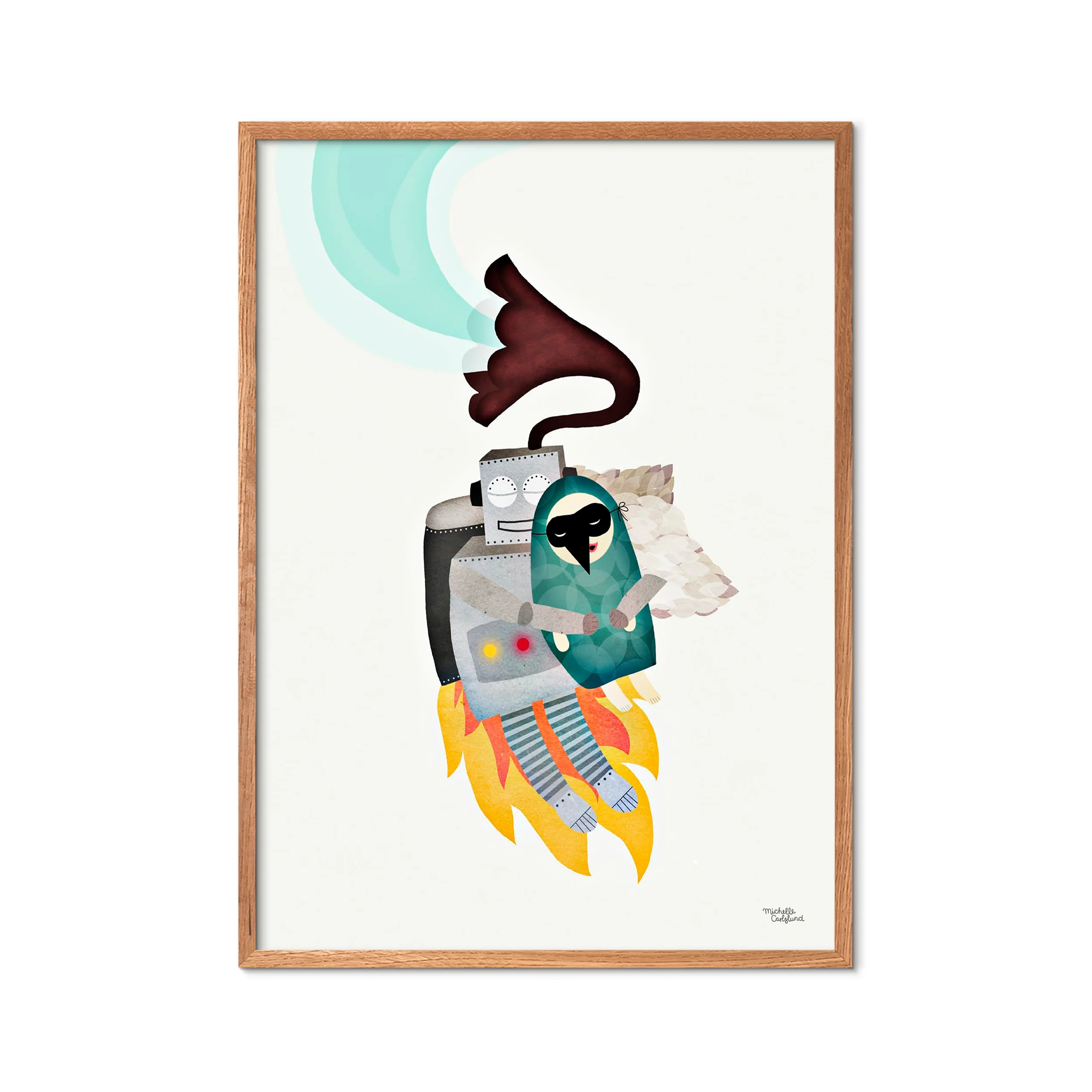Poster & Frame  Robot and Bird plakat - mix