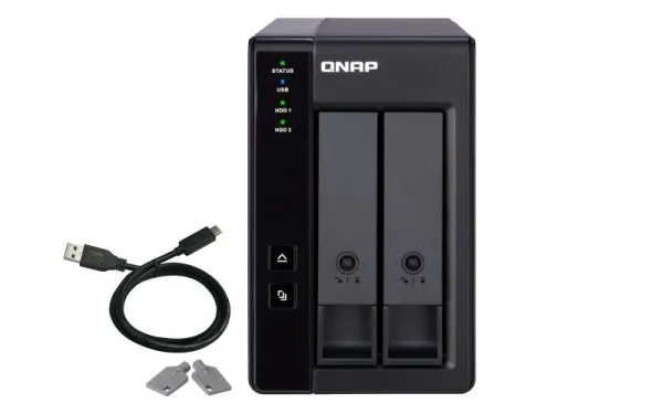 QNAP TR-002 - Harddisk-array - 2 bays (SATA-600) - USB 3.1 Gen 2 (ekstern)