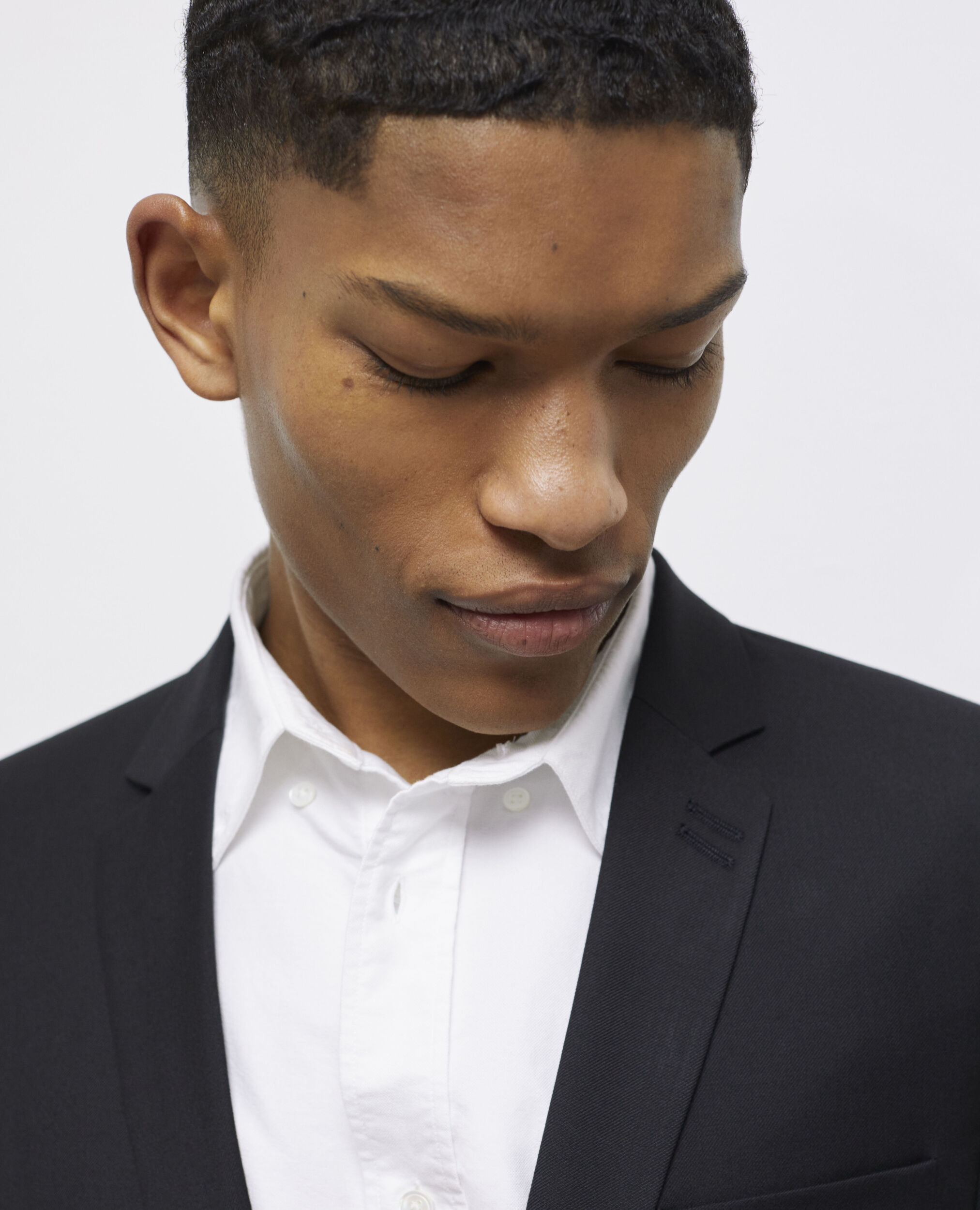 Veste de costume en laine noire