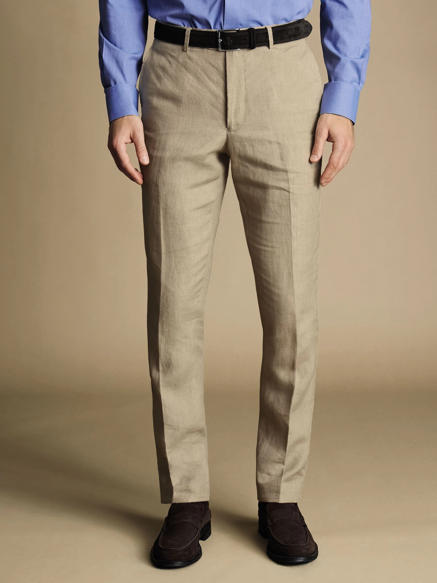 Natuurlijk - Charles Tyrwhitt slim fit 100% linnen broek