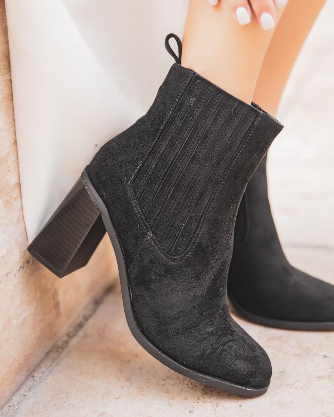 Bottines femme noires à talon - Vénussia