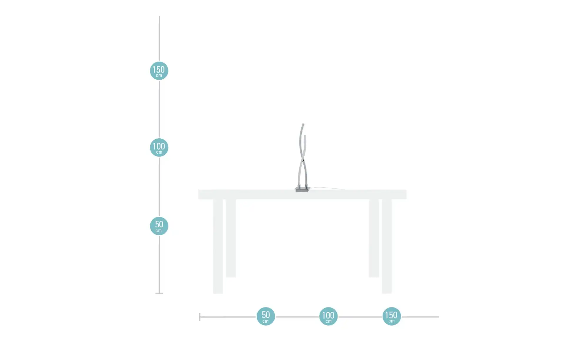 KHG LED-Tischleuchte, chrom `Wavy`