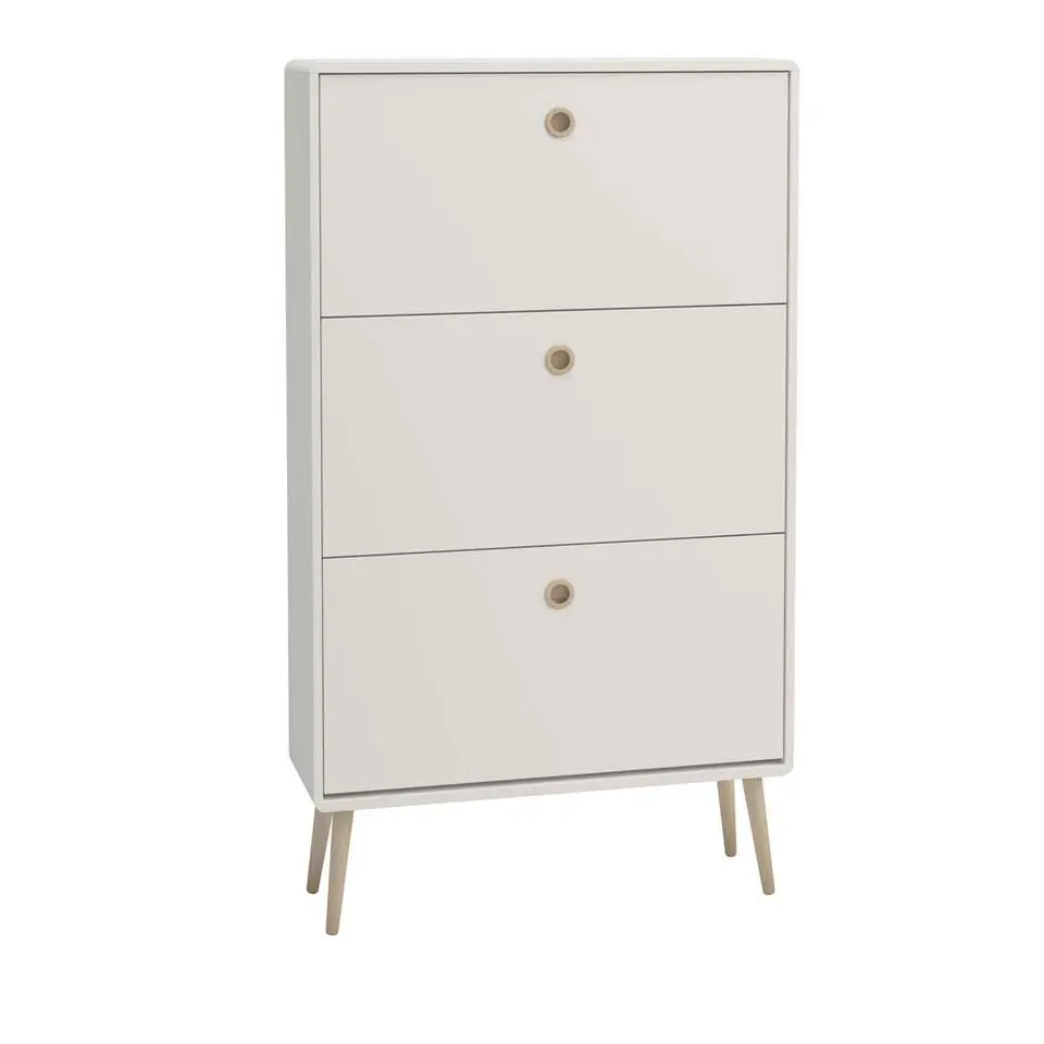 Hioshop Softline schoenenkast 3 kleppen wit