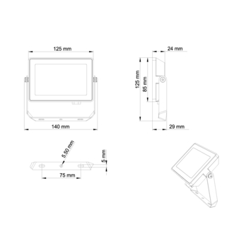 Philips LED straler 20W 3000K