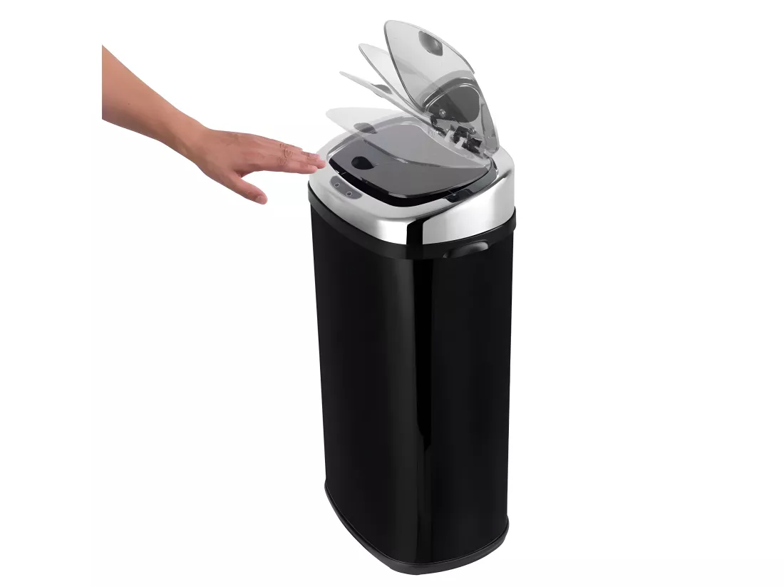 Poubelle de cuisine automatique LARGO Noir Acier inoxydable 42 L