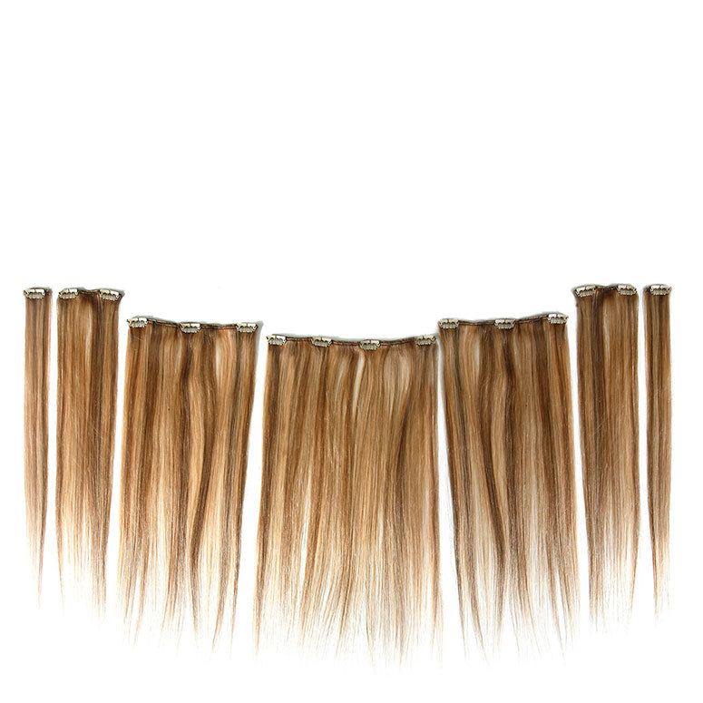 Showpony 7 Piece Clip In Hair Extension Set 8VA 10B Ombre Cookies`n Cream 50cm