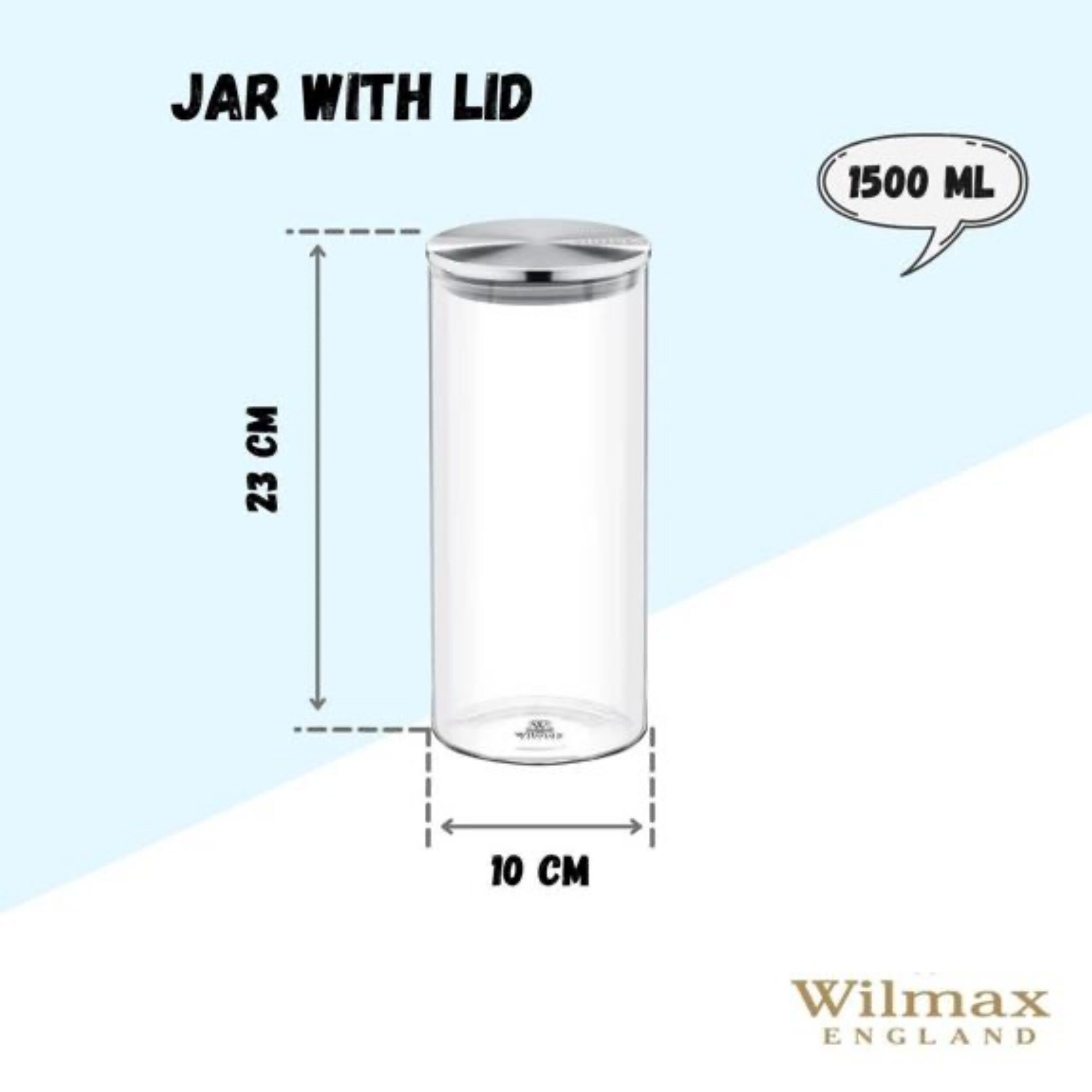 Formschöne Vorratsdose aus Borosilikatglas – 1500 ml, mit Edelstahldeckel und Silikoneinlage, ideal für Lebensmittelaufbewahrung