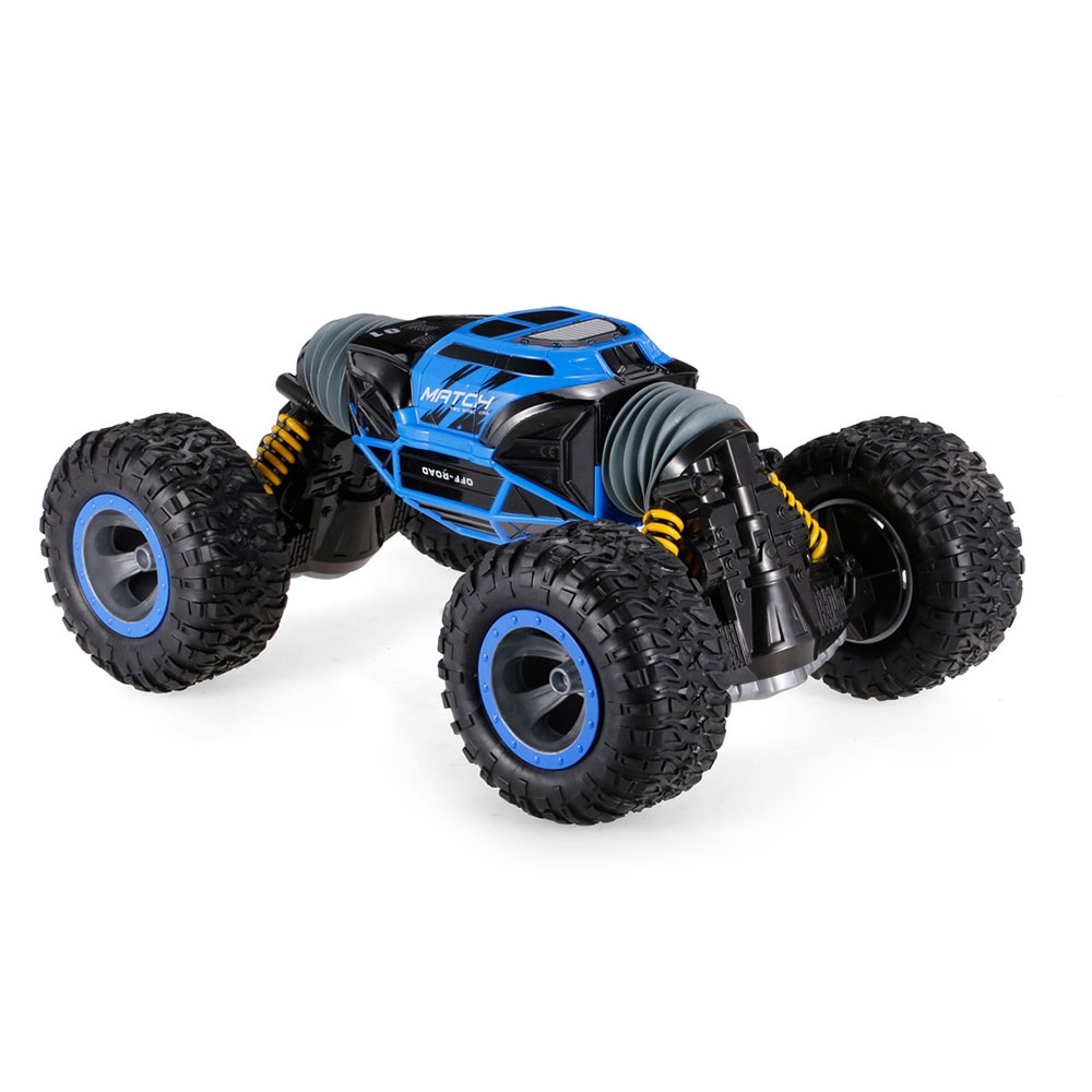 Ferngesteuerter 2.4GHz Doppelseitiger Flip RC Auto Monstertruck Off-Road Buggy 360° Drehung (1:10 Skala) - Blau