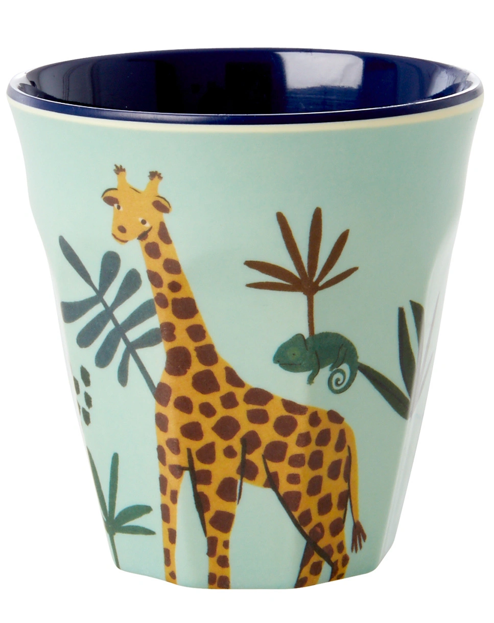 Melamin-Trinkbecher ANIMAL PRINT small in blue