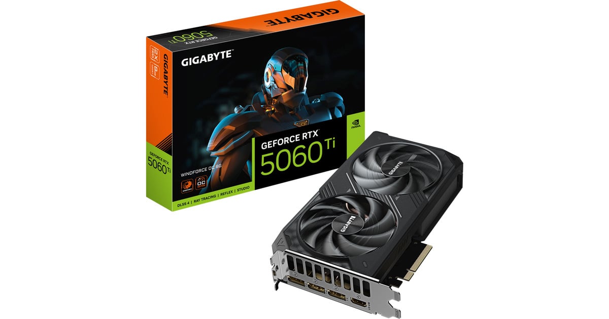 GIGABYTEGeForce RTX 5060 Ti WINDFORCE OC 8G grafische kaart  (3x DisplayPort, 1x HDMI)