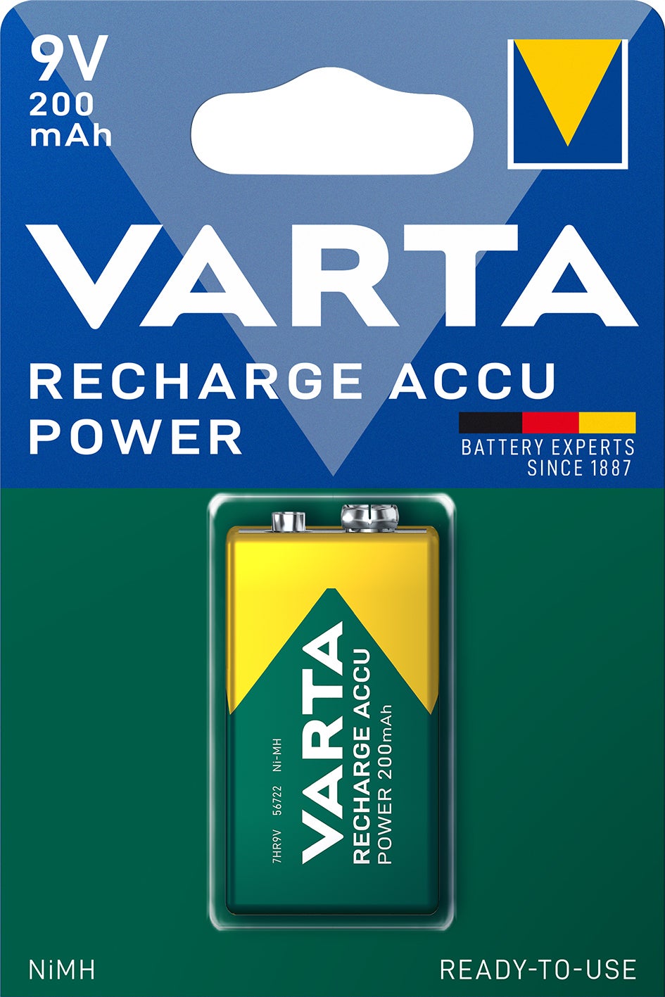 Varta oplaadbare batterij Accu Power 9V