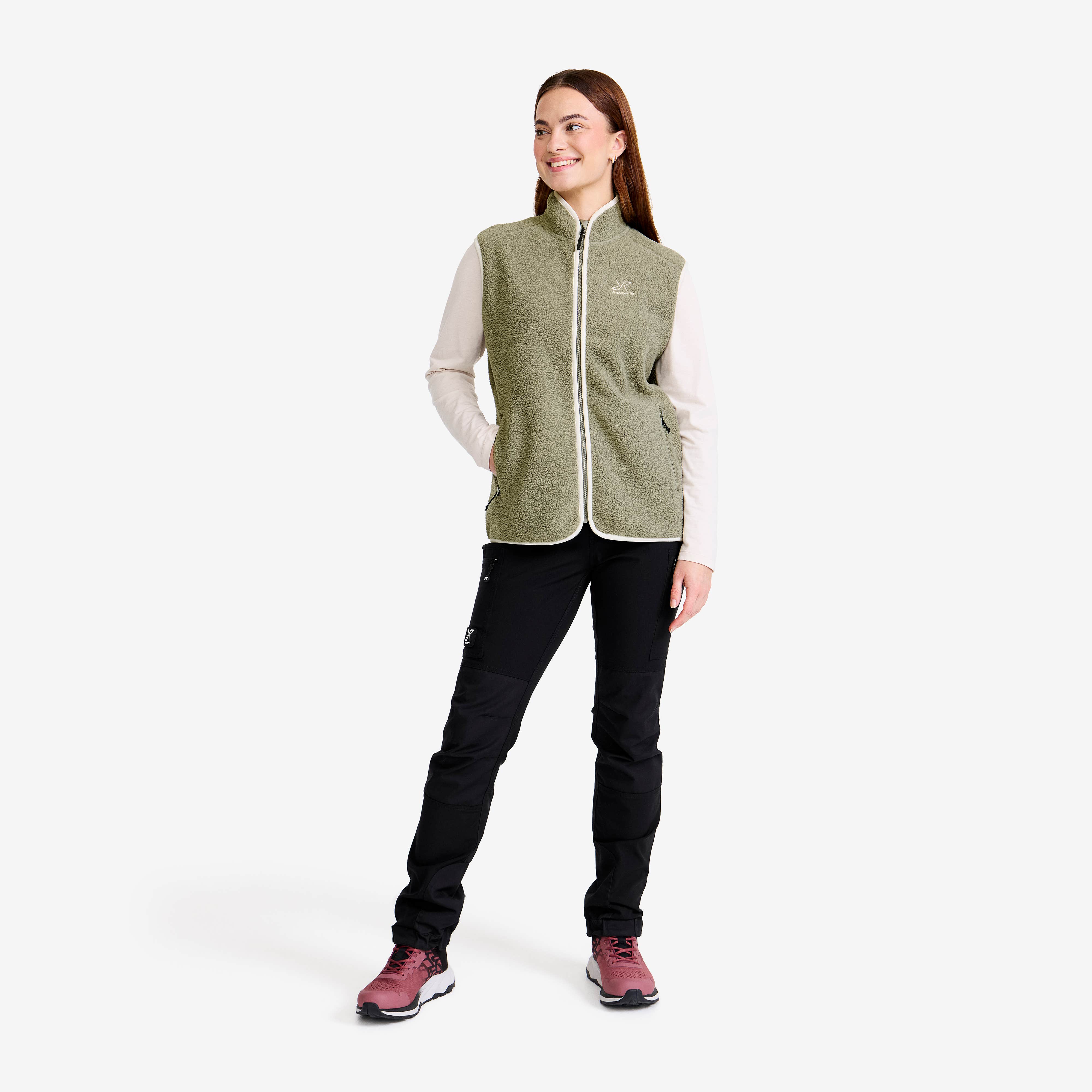 Canyon Full-zip Pile Fleece Vest Dame Vetiver Green/Oatmeal