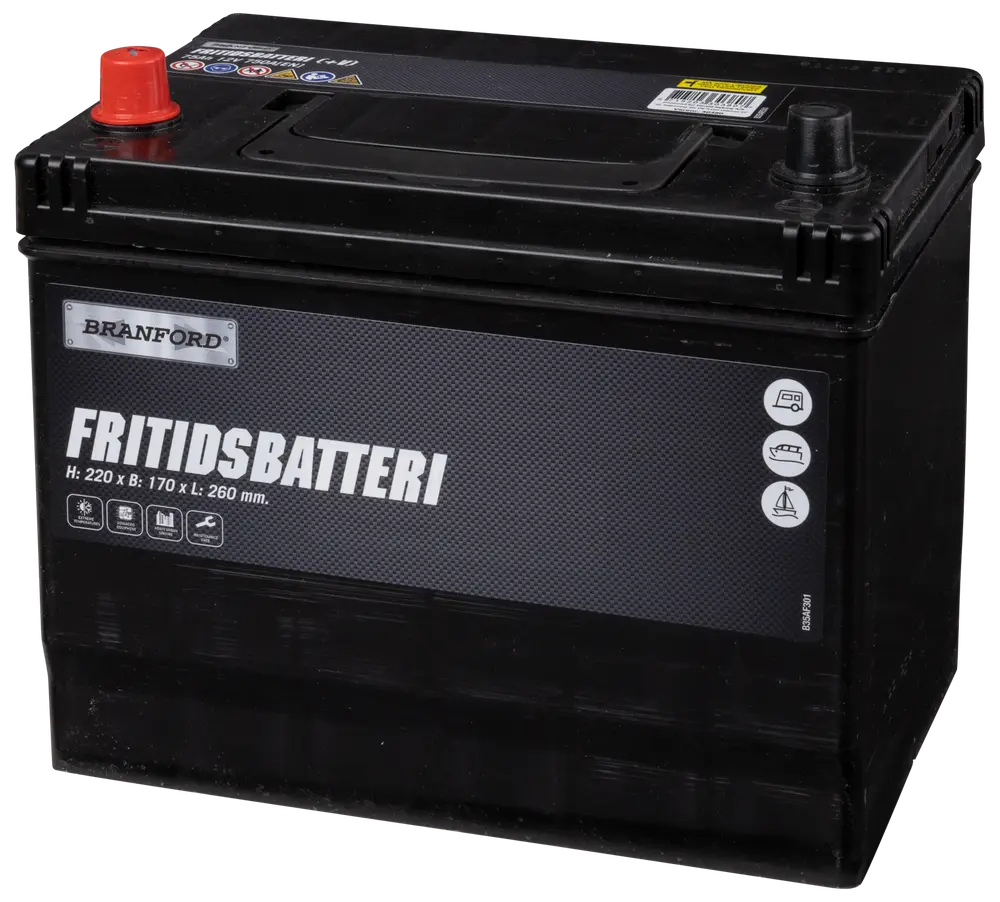 BRANFORD Fritidsbatteri 12V 75 Ah (+v)